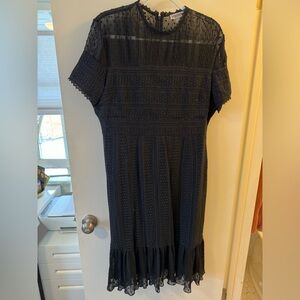 Chelsea28 Black Sheer Lacy Cocktail Dress